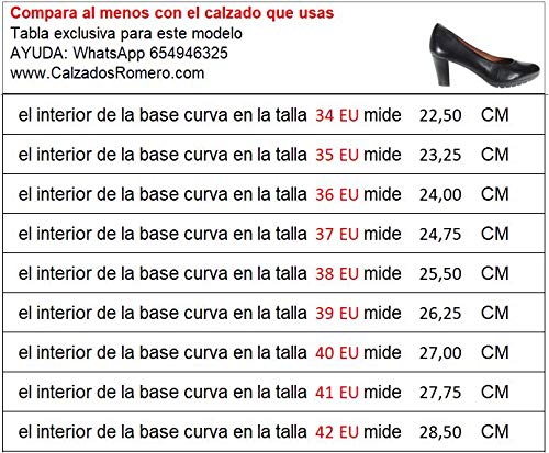 Desiree 2220V Zapato Salón Piel Flexible Piso Goma Antideslizante Planta Total Flex Tacón 6,5Cm Mujer Negro Talla 40