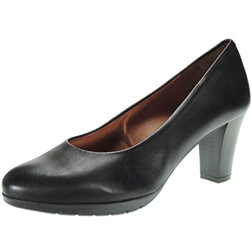 Desiree 2220V Zapato Salón Piel Flexible Piso Goma Antideslizante Planta Total Flex Tacón 6,5Cm Mujer Negro Talla 40