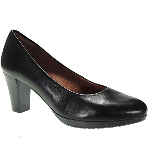 Desiree 2220V Zapato Salón Piel Flexible Piso Goma Antideslizante Planta Total Flex Tacón 6,5Cm Mujer Negro Talla 40