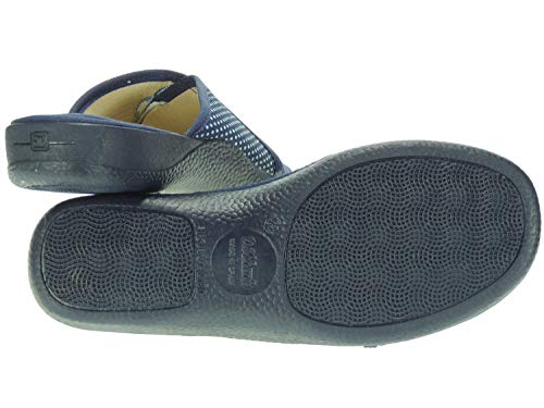 DEVALVERDE 172 (1) Zapatilla de Casa para Mujer Destalonada Punta Abierta Desacalza Chancla Pala Escote Marino Talla 37