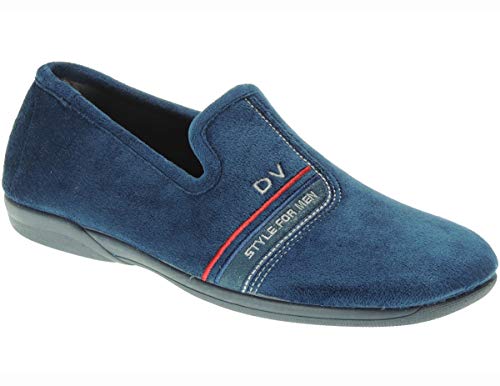 DEVALVERDE 3002 Zapatilla Cerrada Cangrejo Invierno Camping Terpel Terciopelo Bordada Style For Men Inyectada para Hombre Marino Talla 44