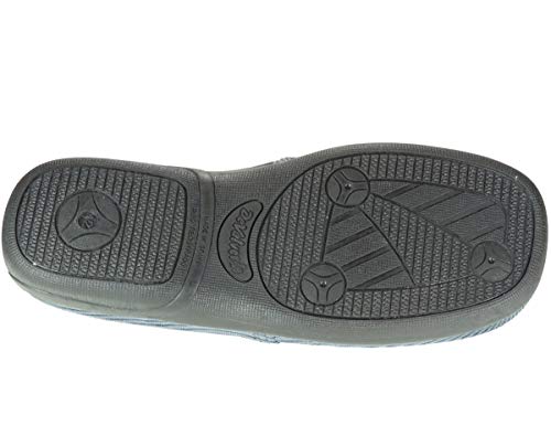 DEVALVERDE 3024 Zapatilla Cerrada de Pana y Forro Terpel con Velcro para Hombre Marino Talla 45