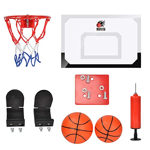 DEWEL Tablero de Pared de Baloncesto con 1 Inflador y 2 Pelotas, Canasta Baloncesto portátil para Oficina y casa, Baloncesto Canasta para Adultos y Niños para la Puerta