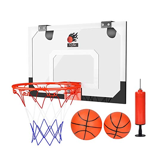 DEWEL Tablero de Pared de Baloncesto con 1 Inflador y 2 Pelotas, Canasta Baloncesto portátil para Oficina y casa, Baloncesto Canasta para Adultos y Niños para la Puerta