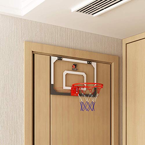 DEWEL Tablero de Pared de Baloncesto con 1 Inflador y 2 Pelotas, Canasta Baloncesto portátil para Oficina y casa, Baloncesto Canasta para Adultos y Niños para la Puerta