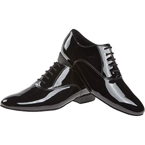 Diamant Hombres Zapatos de Baile 180-075-038 - Charol Negro - 2 cm Standard [UK 11,5]
