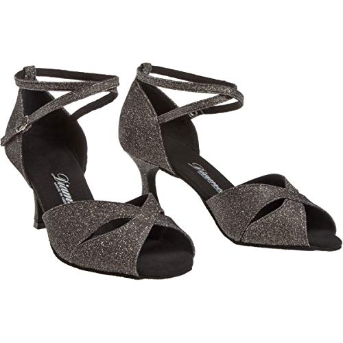 Diamant Mujeres Zapatos de Baile Latino 181-087-510 - Brocado Bronce/Glitter - 6,5 cm Flare [UK 3]