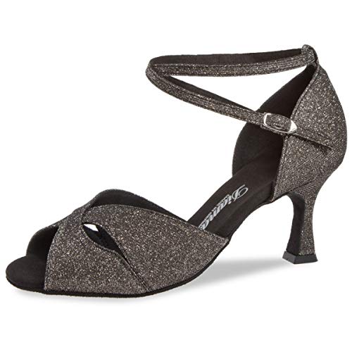 Diamant Mujeres Zapatos de Baile Latino 181-087-510 - Brocado Bronce/Glitter - 6,5 cm Flare [UK 3]