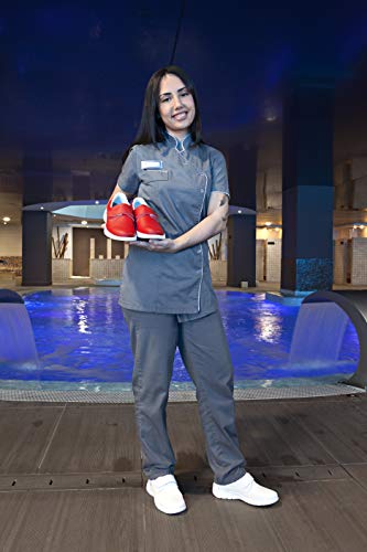 Dian FLORENCIA Zapatilla Tipo Blucher con Cierre de Velcro, SRC+O1+FO, Blanco, Talla 45