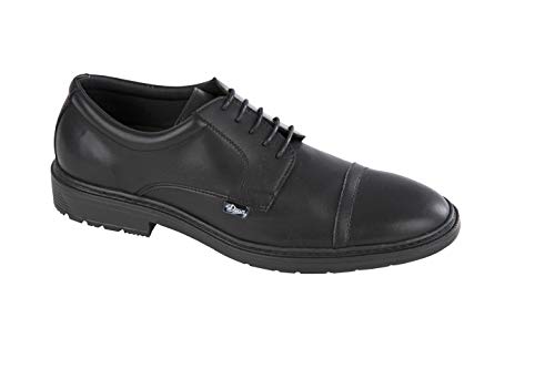 Dian ITALIA Zapato Tipo Blucher con Pieza de Piel en la Puntera y Cierre, SRA, Negro, Talla 46