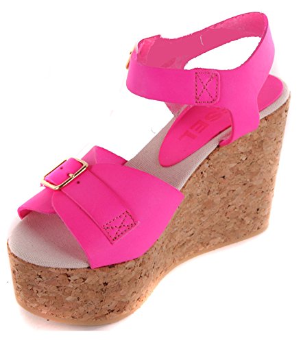 Diesel Sandalias Mujer Plataforma Cuña Zapatos De Tacón Fucsia #44 - Fucsia, 41 EU