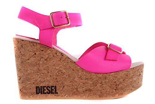 Diesel Sandalias Mujer Plataforma Cuña Zapatos De Tacón Fucsia #44 - Fucsia, 41 EU