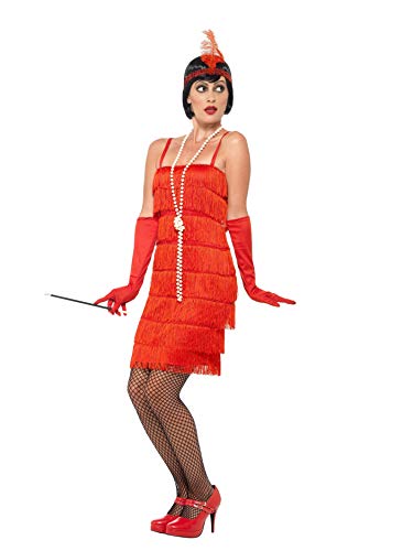 Disfraz de vestido de flapper corto de los años 1920 de la marca Smiffy‘s, color rojo, talla grande