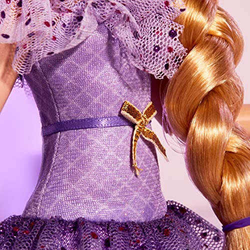 Disney Princess Estilo Series Rapunzel muñeca de Moda, Vestido de Estilo contemporáneo con Diadema, Bolso y Zapatos, Juguete para niñas de 6 años y más