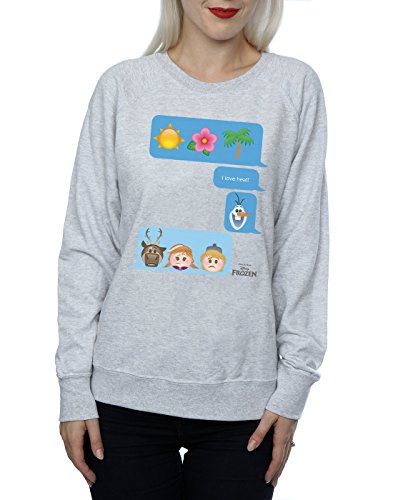 Disney Sudadera con estampado Emoji Heat I Love Heat de mujer Heather Grey