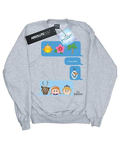 Disney Sudadera con estampado Emoji Heat I Love Heat de mujer Heather Grey