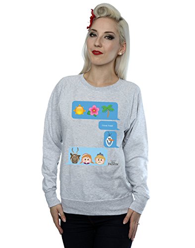 Disney Sudadera con estampado Emoji Heat I Love Heat de mujer Heather Grey