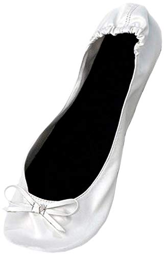 DISOK - Bailarinas Bodas En Bolsa De Regalo S-Blanco - Manoletinas para Bodas