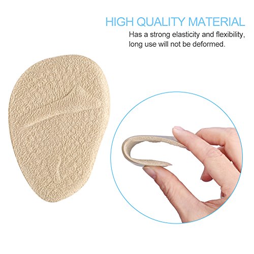 Doact Plantillas de Zapatos Con Tacón Alto (2 pares) Proteger Los Pies, Medio plantilla para Alivio el Dolor en el Antepié (35-40EU) (Beige)