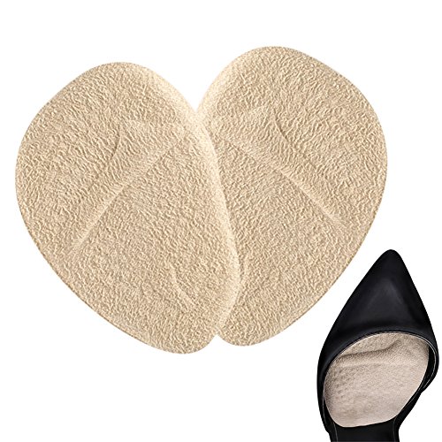 Doact Plantillas de Zapatos Con Tacón Alto (2 pares) Proteger Los Pies, Medio plantilla para Alivio el Dolor en el Antepié (35-40EU) (Beige)