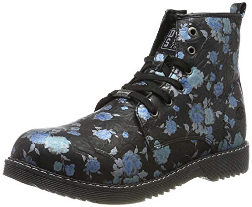 Dockers by Gerli 43cu738, Botas Militar, Negro (Schwarz/Blau 160), 39 EU