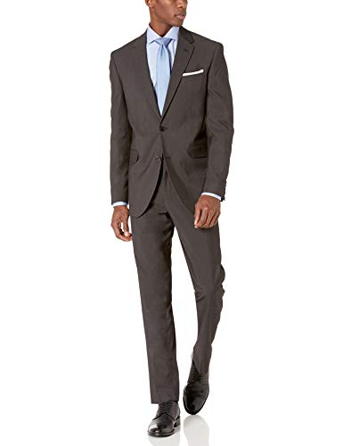 Dockers Stretch 32" Finished Bottom Suit Set de Pantalones de Trajes de Negocios, Pindot Negro, 48 para Hombre