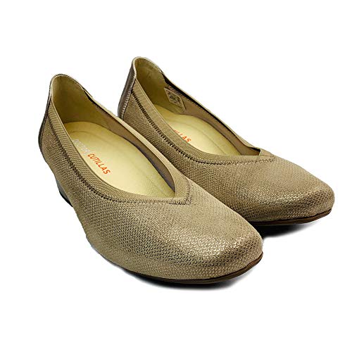 DOCTOR CUTILLAS,81212 Zapato DE Salon Licra Especial Ancho (Beige, Numeric_37)
