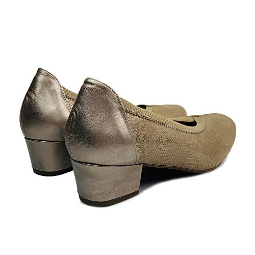 DOCTOR CUTILLAS,81212 Zapato DE Salon Licra Especial Ancho (Beige, Numeric_37)