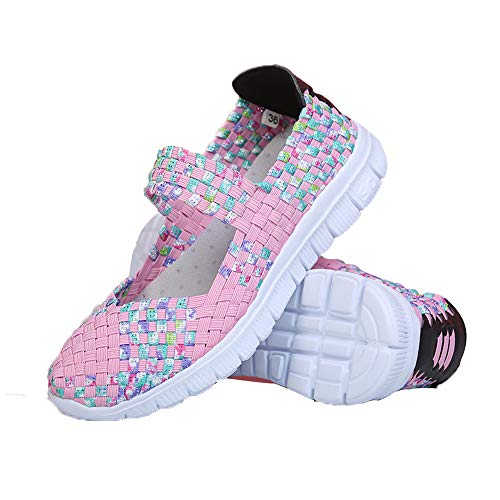 DoGeek Zapatillas Ligeras Tejidas Malla Elastic Sandalias para Mujer Resistentes al Agua Transpirables Zapatos de Verano