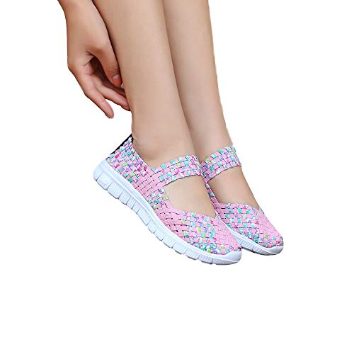 DoGeek Zapatillas Ligeras Tejidas Malla Elastic Sandalias para Mujer Resistentes al Agua Transpirables Zapatos de Verano