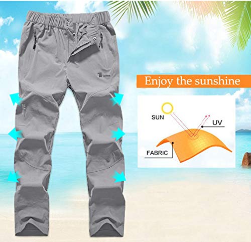 donhobo Pantalones de senderismo para mujer, de secado rápido, ultraligeros, resistentes al desgaste, protección UV, transpirables, pantalones de trekking funcionales. gris XS