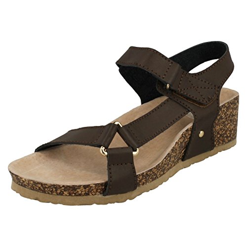 Down To Earth Sandalias con Cuña Para Mujer (39 EU/Marrón)