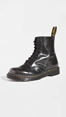 Dr. Martens 1460 Pascal 8 Eye Boots para mujer, (cepillo para polvo italiano de plata metalizada O), 40 EU