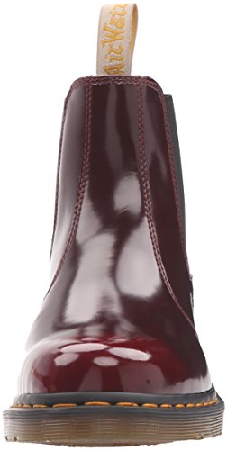 Dr. Martens Vegan 2976, Botas Chelsea Hombre, Cepillo Cambridge de Color Rojo Cereza 600, 41 EU