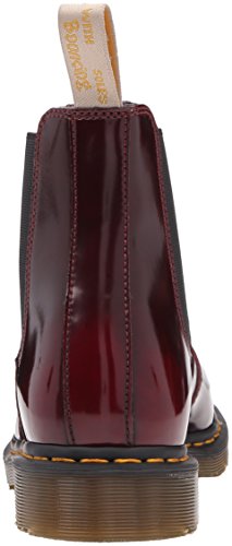 Dr. Martens Vegan 2976, Botas Chelsea Hombre, Cepillo Cambridge de Color Rojo Cereza 600, 41 EU