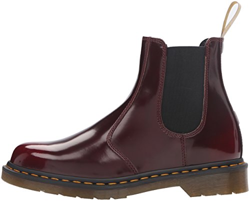 Dr. Martens Vegan 2976, Botas Chelsea Hombre, Cepillo Cambridge de Color Rojo Cereza 600, 41 EU