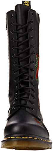Dr. Martens VONDA Embroidery Black - Botas de Agua para Mujer, 38, Negro