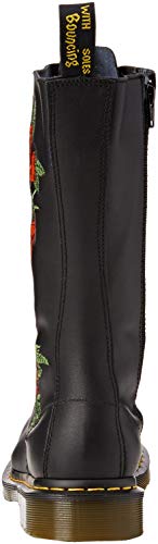 Dr. Martens VONDA Embroidery Black - Botas de Agua para Mujer, 38, Negro