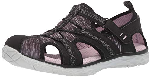Dr. Scholl's Shoes Sandalia Andrews Fisherman para mujer, negro (tela de nobuck negro.), 35.5 EU