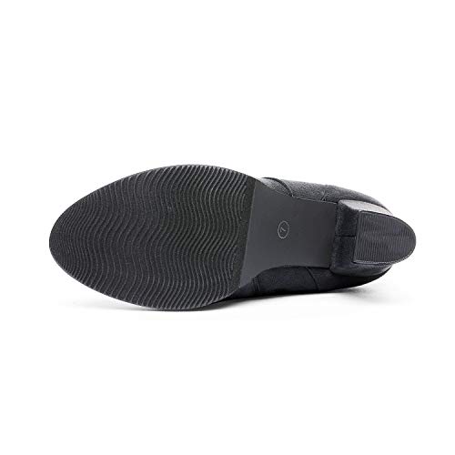 Dream Pairs HIGHLEG Rodilla Botas Tacón Altas Mujer Casual Cordones Cremallera Invierno Cómodo Cálidas Botas Gris 38 EU/7 US