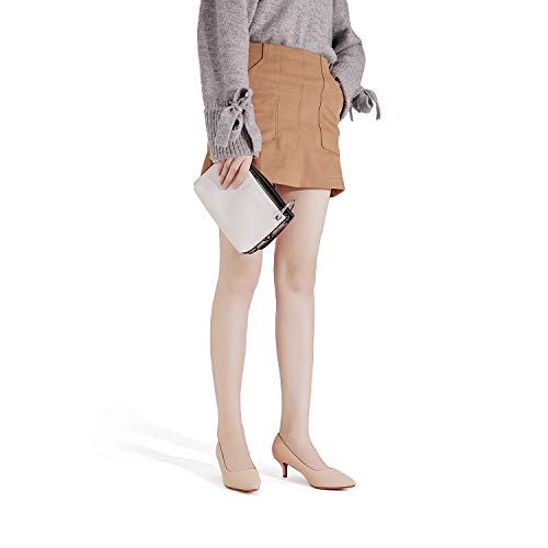 DREAM PAIRS Moda Zapatos de Tacón Bajo Pump para Mujer Desnudo Nubuck 38 EU/7 US