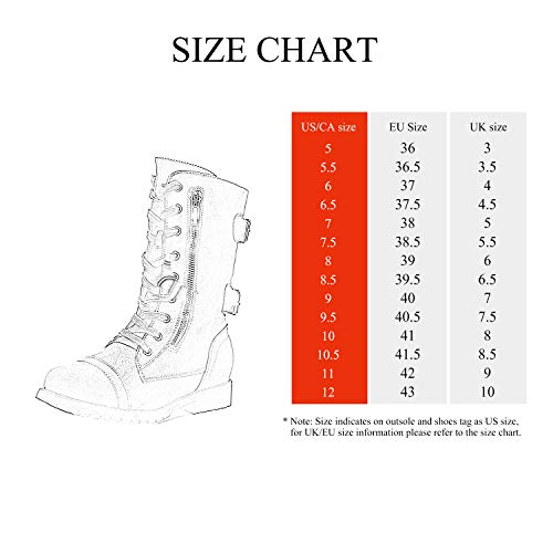 Dream Pairs Mujer Botas de Invierno Combate con Bolsillo Exterior Cremallera Moda Mitad Pantorrilla Botas Terran-Snow Marrón 39 EU/8 US