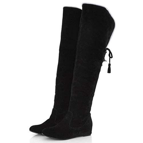 DreamedU Botas De Nieve De Invierno Para Mujer Casual Elegantes Invierno Zapatos por Encima De La Rodilla Y Los Tacones Con Pendiente Aumentan El Calor 201020