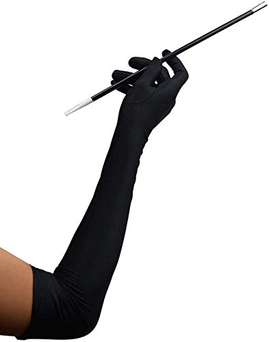 DRESHOW 1920s Accesorios Set Años 20 Fiesta Disfraz Gran Gatsby Diadema, Collar, Guantes,Pendientes, Porta Cigarrillos para Mujeres