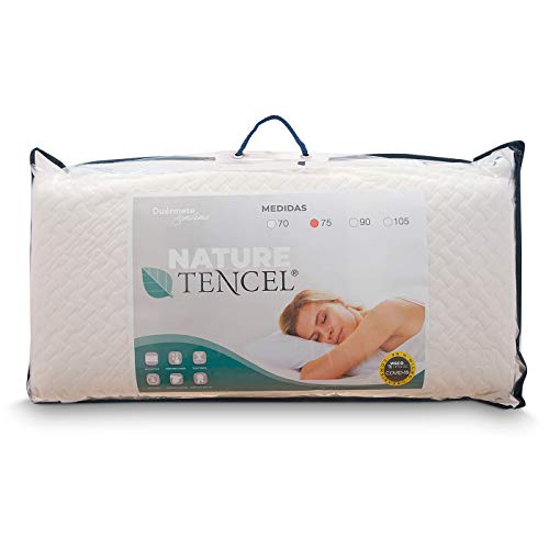 Duérmete Online Almohada Viscoelástica Nature Tencel | Máximo Confort y Excelente Adaptabilidad | Funda Lavable Termorreguladora, Anti-ácaros e Hipoalergénica, 70x40 cm