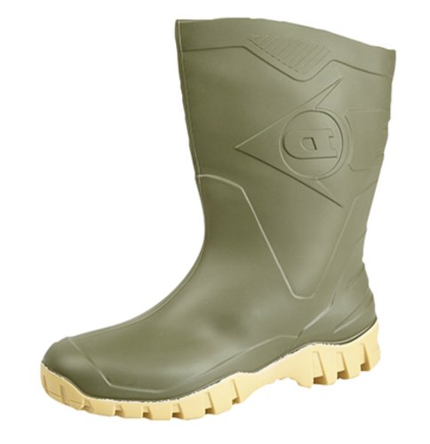 Dunlop - Botas de agua de caña ancha para hombre, color verde, color verde, talla 12 UK