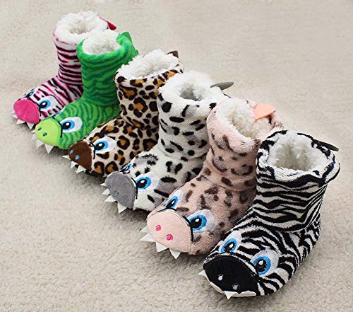 DXQDXQ Niños Zapatillas de Felpa Pantuflas Botas Dinosaurio de Dibujos Animados for Invierno Otoño Casa Cálida Zapatos Slipper Interiores for Niños Niñas Zapatos de Algodón