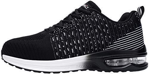 DYKHMILY Zapatillas de Seguridad Hombre Trabajo Ligero Calzado de Seguridad Deportivo con Puntera de Acero Zapatos de Seguridad Transpirable Comodo Construcción Zapatos(Starlight Negro,43 EU)