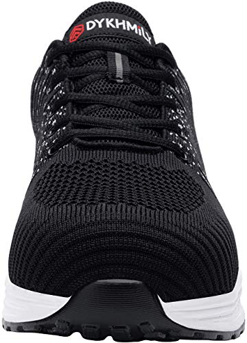 DYKHMILY Zapatillas de Seguridad Hombre Trabajo Ligero Calzado de Seguridad Deportivo con Puntera de Acero Zapatos de Seguridad Transpirable Comodo Construcción Zapatos(Starlight Negro,43 EU)