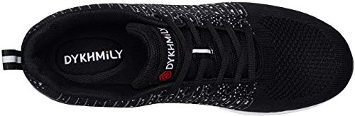 DYKHMILY Zapatillas de Seguridad Hombre Trabajo Ligero Calzado de Seguridad Deportivo con Puntera de Acero Zapatos de Seguridad Transpirable Comodo Construcción Zapatos(Starlight Negro,43 EU)